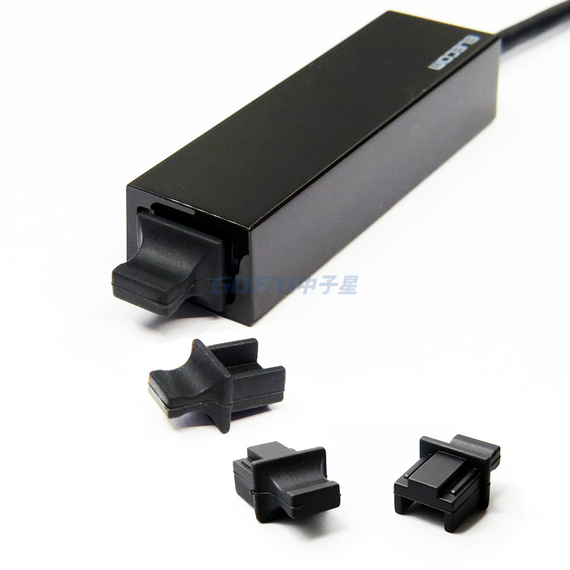 Ethernet Hub Port RJ45 Female Port Rubber Protector Cap Dust Plug with Handle