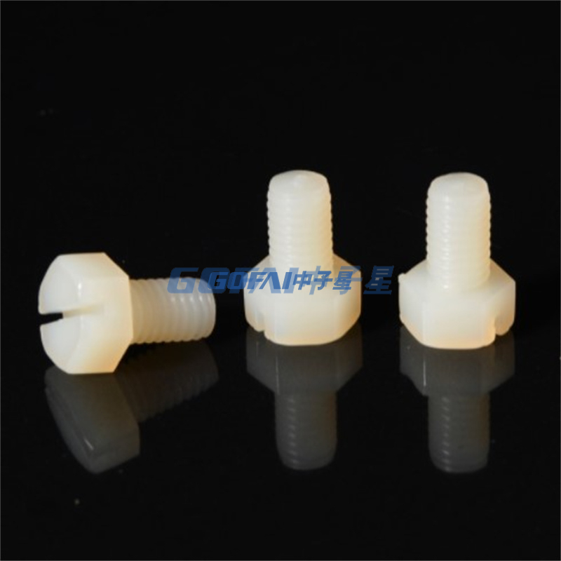 Factory Price in Stock High Quality Black/white Cross Pan Head PA66 Polyamide Nylon Plastic Screw