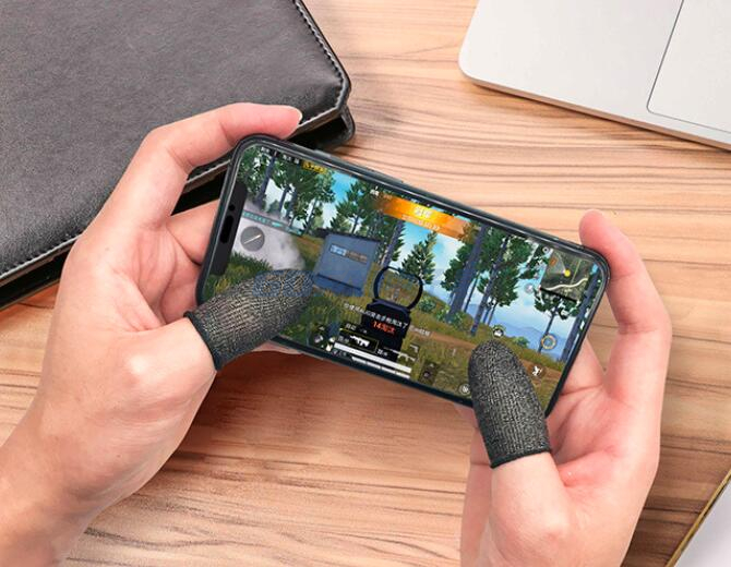 2PCS Slip-proof Sweat-proof Professional Touch Screen Thumbs Finger Sleeve for Pubg Mobile Phone Game Gaming Sleeve