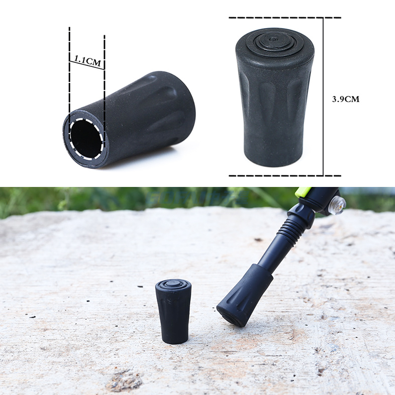 Durable Hiking Pole Protectors Set Replacement Rubber Cane Tips For Walking Stick Trekking Poles