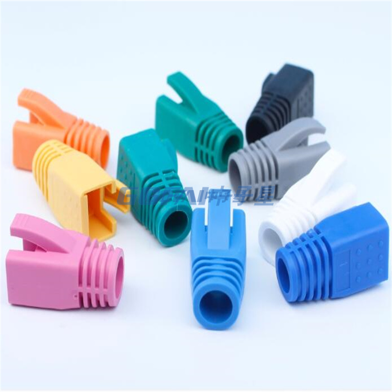 Network RJ45 Cat6A Cat7 Cat8 Cable Boots 8mm 8.5mm Big Size Diameter RJ45 Modular Plug Protection Plastic Sleeves PU Material SR Sheath