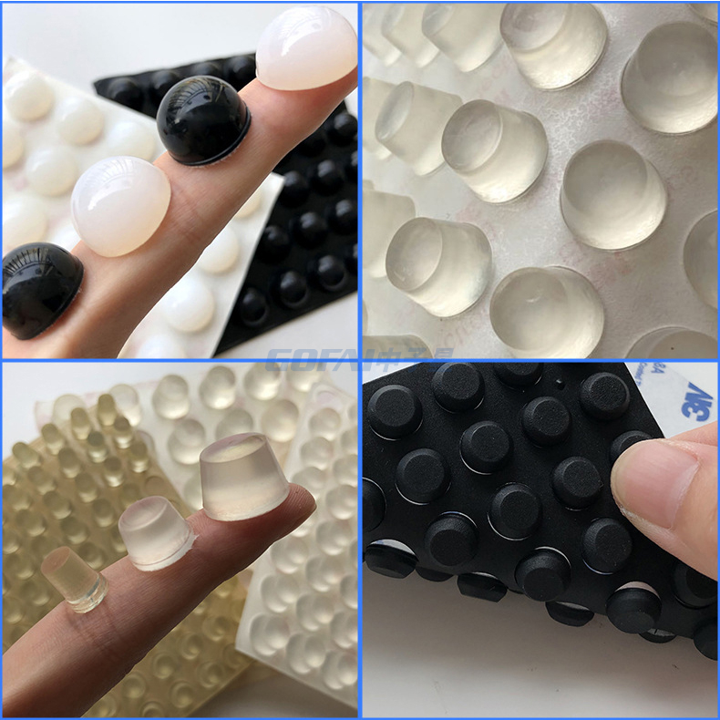 Cylindrical Silicone Rubber Anti-Slip Self-adhesive Bumper for Furniture